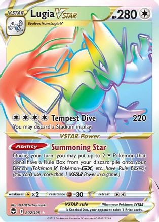 Lugia VSTAR (Secret) (202) (Secret) 202/195 - Holofoil SWSH12 Silver Tempest - Secret Rare