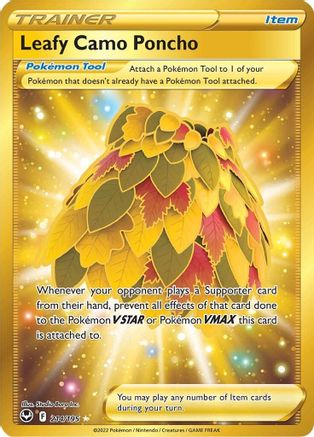 Leafy Camo Poncho (Secret) 214/195 - Holofoil SWSH12 Silver Tempest - Secret Rare