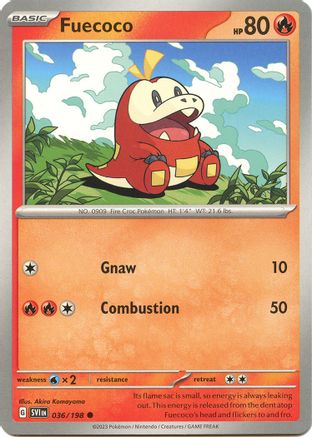 Fuecoco 036/198 - Reverse Holofoil SV01 Scarlet & Violet Base Set - Common
