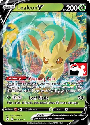 Leafeon V 007 - Holofoil Prize Pack Series Cards - Ultra Rare