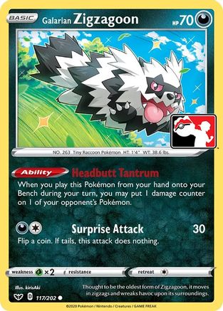 Galarian Zigzagoon 117 - Holofoil Prize Pack Series Cards - Common