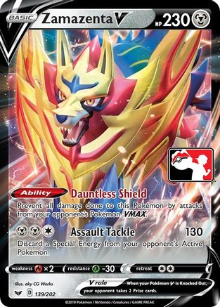 Zamazenta V 139/202 - Holofoil Prize Pack Series Cards - Ultra Rare