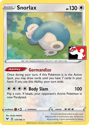 Snorlax 131/185 Prize Pack Series Cards - Rare