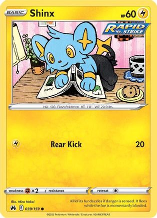 Shinx (39) (39) 039/159 - Reverse Holofoil Crown Zenith - Common