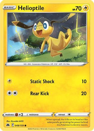 Helioptile 049/159 - Reverse Holofoil Crown Zenith - Common