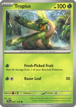 Tropius 007/198 - Reverse Holofoil SV01 Scarlet & Violet Base Set - Common