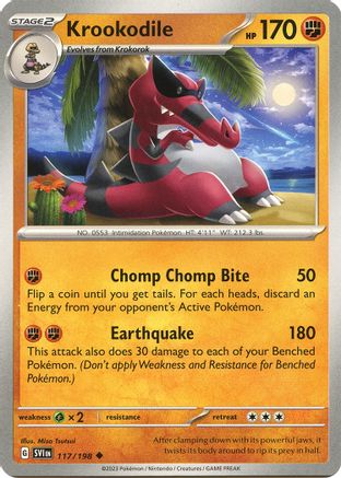 Krookodile 117/198 - Reverse Holofoil SV01 Scarlet & Violet Base Set - Uncommon