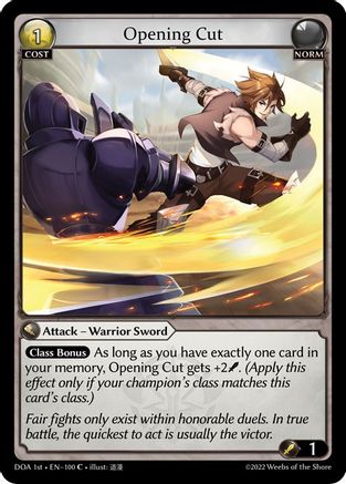 Opening Cut (100) - Dawn of Ashes 1st Edition Foil
