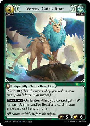 Vertus, Gaia's Roar (275) - Dawn of Ashes 1st Edition Foil