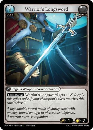Warrior's Longsword (058) - Dawn of Ashes Alter Edition