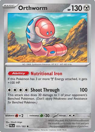Orthworm 151/193 - Holofoil SV02 Paldea Evolved - Rare