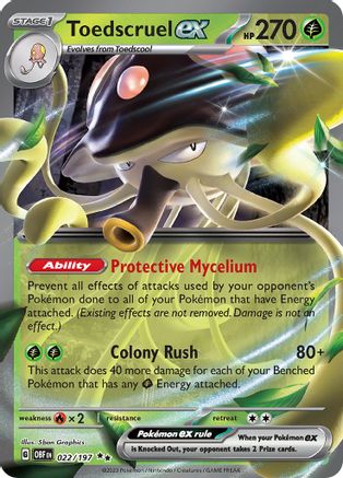 Toedscruel ex 022/197 - Holofoil SV03 Obsidian Flames - Double Rare
