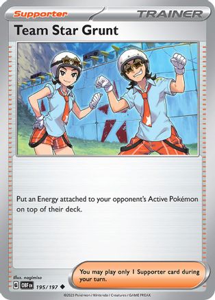 Team Star Grunt 195/197 - Reverse Holofoil SV03 Obsidian Flames - Uncommon