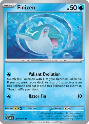 Finizen 60/197 060/197 - Reverse Holofoil SV03 Obsidian Flames - Common
