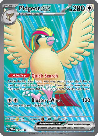 Pidgeot ex 217/197 - Holofoil SV03 Obsidian Flames - Ultra Rare