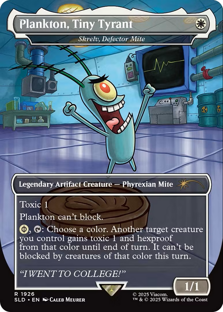 Skrelv, Defector Mite (SLD-1926) - Secret Lair Drop / Plankton, Tiny Tyrant (Borderless) Foil