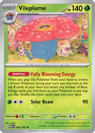 Vileplume 045/165 - Holofoil SV Scarlet & Violet 151 - Rare