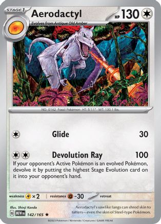 Aerodactyl 142/165 - Reverse Holofoil SV Scarlet & Violet 151 - Rare