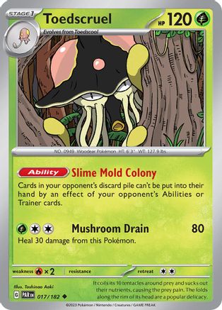 Toedscruel 017/182 - Reverse Holofoil SV04 Paradox Rift - Uncommon