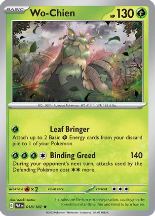 Wo-Chien 018/182 - Holofoil SV04 Paradox Rift - Rare