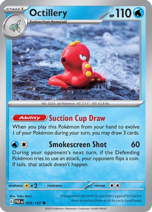 Octillery 034/182 - Reverse Holofoil SV04 Paradox Rift - Common