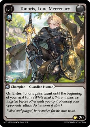 Tonoris, Lone Mercenary (012) - Alchemical Revolution Foil