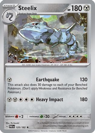 Steelix 125/182 - Reverse Holofoil SV04 Paradox Rift - Rare