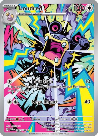 Loudred 212/182 - Holofoil SV04 Paradox Rift - Illustration Rare