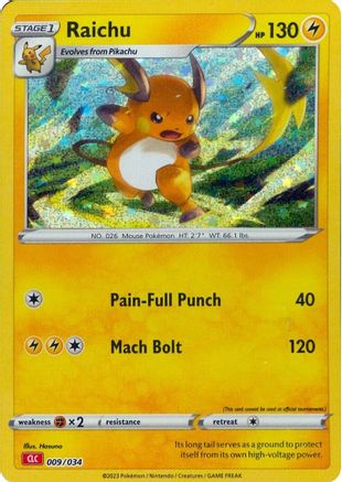 Raichu 009/034 - Holofoil Trading Card Game Classic - Classic Collection