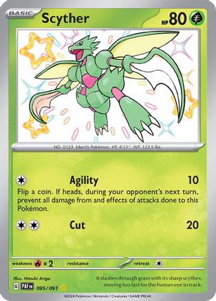 Scyther 095/091 - Holofoil SV Paldean Fates - Shiny Rare