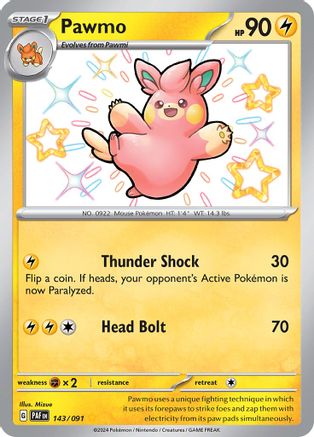 Pawmo 143/091 - Holofoil SV Paldean Fates - Shiny Rare