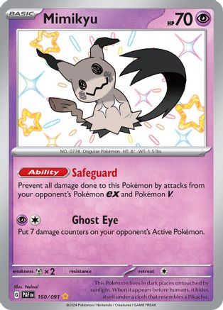 Mimikyu 160/091 - Holofoil SV Paldean Fates - Shiny Rare