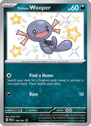 Paldean Wooper 180/091 - Holofoil SV Paldean Fates - Shiny Rare