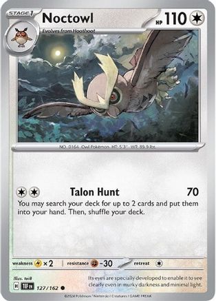 Noctowl 127/162 - Reverse Holofoil SV05 Temporal Forces - Common
