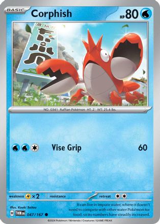 Corphish 047/167 - Reverse Holofoil SV06 Twilight Masquerade - Common