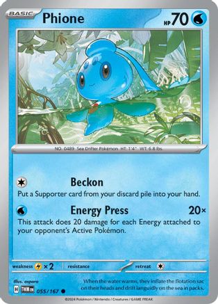 Phione 055/167 - Reverse Holofoil SV06 Twilight Masquerade - Common