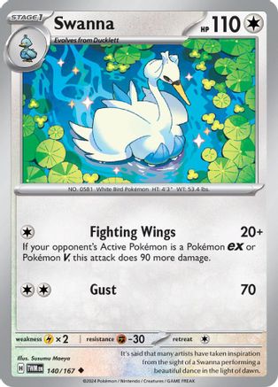 Swanna 140/167 - Reverse Holofoil SV06 Twilight Masquerade - Uncommon