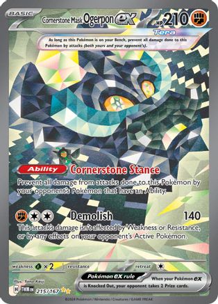 Cornerstone Mask Ogerpon ex 215/167 - Holofoil SV06 Twilight Masquerade - Special Illustration Rare