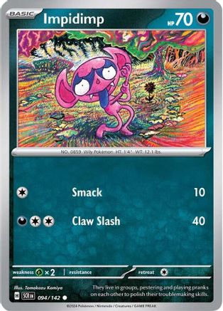 Impidimp 094/142 - Reverse Holofoil SV07 Stellar Crown - Common