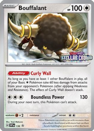 Bouffalant 136 - Holofoil SV Scarlet & Violet Promo Cards - Promo