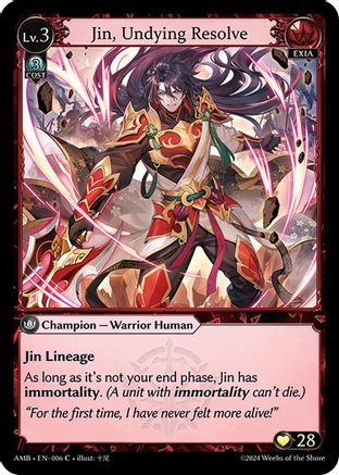 Jin, Undying Resolve (006) - Mortal Ambition Foil