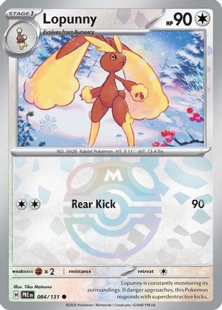 Lopunny (Master Ball Pattern) 084/131 - Holofoil SV Prismatic Evolutions - Common