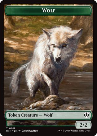 Wolf (0018) // Emblem - Arlinn, Embraced by the Moon Double-Sided Token (INR-18 // 23) - Innistrad Remastered Foil