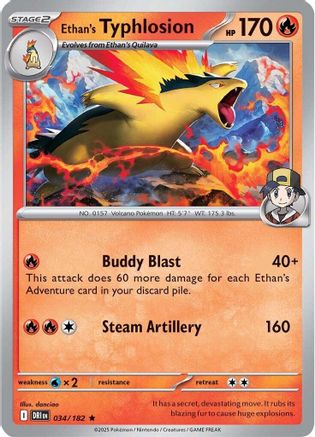 Ethan's Typhlosion 034/182 - Holofoil SV10 Destined Rivals - Rare