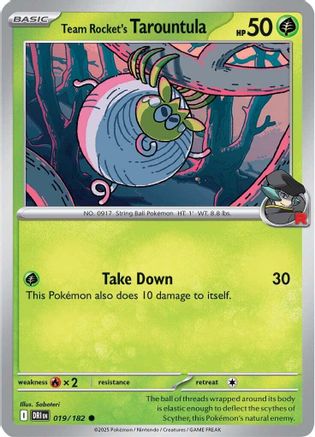 Team Rocket's Tarountula 019/182 SV10 Destined Rivals - Common