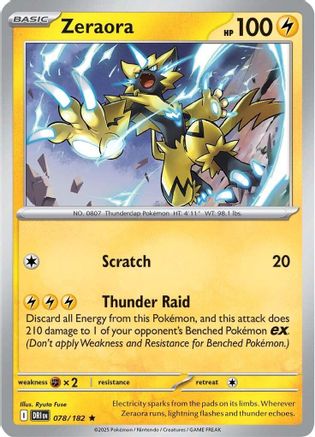 Zeraora 078/182 - Reverse Holofoil SV10 Destined Rivals - Rare