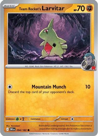 Team Rocket's Larvitar 094/182 SV10 Destined Rivals - Common