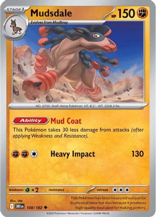 Mudsdale 108/182 - Reverse Holofoil SV10 Destined Rivals - Uncommon