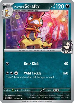 Marnie's Scrafty 133/182 - Reverse Holofoil SV10 Destined Rivals - Uncommon