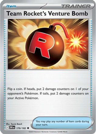 Team Rocket's Venture Bomb 179/182 - Reverse Holofoil SV10 Destined Rivals - Uncommon